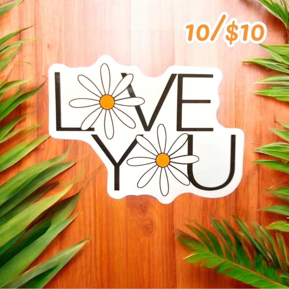 10 / $10 - Love You Daisy Flower Sticker - Flowers / Journal / Scrapbook